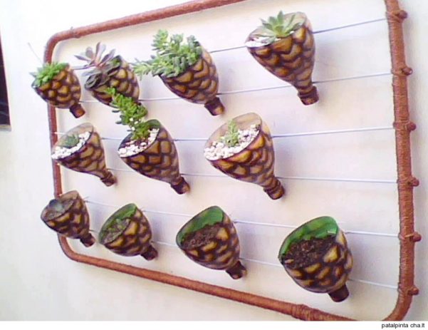 Decoração com reciclados de garrafas PET