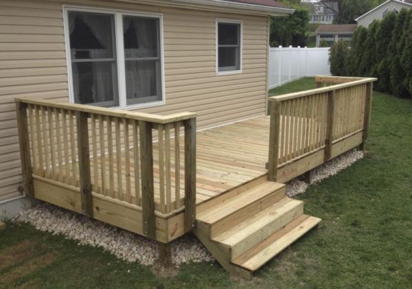 Construção do deck de madeira