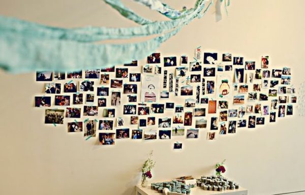 Decoração com mosaico de fotos