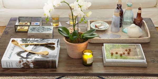 Decoração de mesa de café