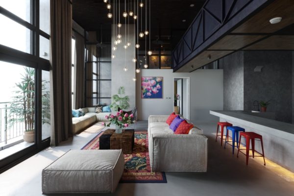 Sala de estar de casa moderna
