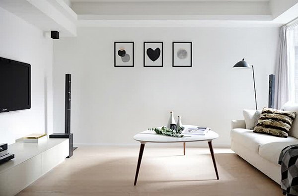 Sala de estar minimalista